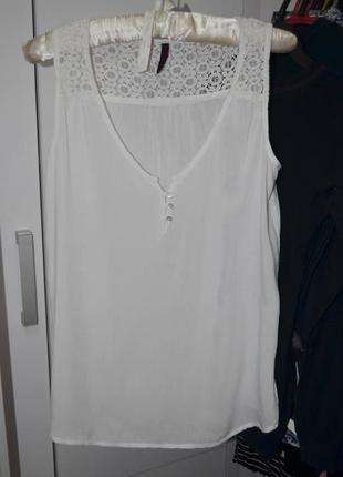 М/38 фирменная женская блузка блуза нежная легкая с кружевом5 фото