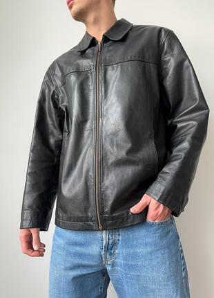 Мужская кожаная куртка бомбер мужская кожаная куртка винтажная vintage y2k leather jacket