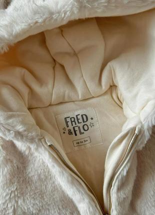 Плюшева весняна куртка курточка тедді молочна для дівчинки 3-6міс 62-68см2 фото