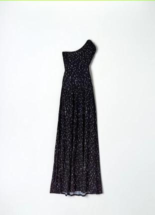 Крутое качественное черное платье макси с белым принтом платья мидакси вырезы открытые плечи вискоза2 фото