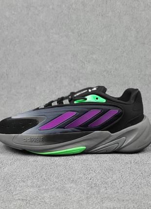 Чоловічі кросівки | adidas ozelia | чорні з сірим й сиреневим | замша/текстиль, :43