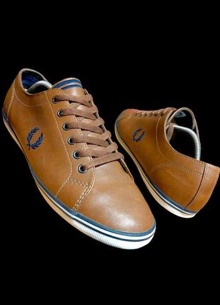 Кожаные кеды fred perry kingston leather / tan /  стелька 28см