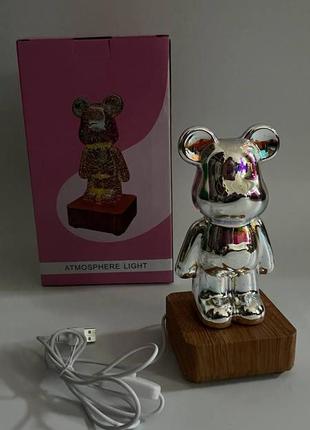 3d нічник мишка феєрверк, світильник-лампа ведмідь bearbrick 8 кольорів.5 фото