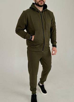 Спортивний костюм в стилі stone island кофта на змійці та штани новинка акційна ціна