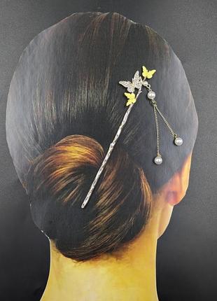Японская шпилькая для волос. шпилька канзаши. заколка для пучка.