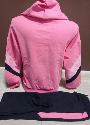 Спортивный костюм "стильненько" для девочки венгрия на 6-14 лет кофта  и штанами розовый и пудра2 фото