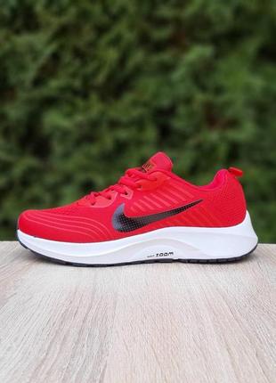 Чоловічі кросівки | nike zoom | червоні з чорним на білій | текстиль/сітка, :41