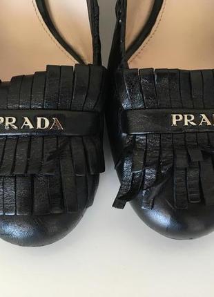 Кожаные брендовые туфли лодочки  бренд prada5 фото
