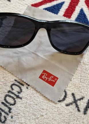 Сонцезахисні окуляри ray ban wayfarer поляризаційні антиблікові uv400 супер чорні. нові 🔥6 фото