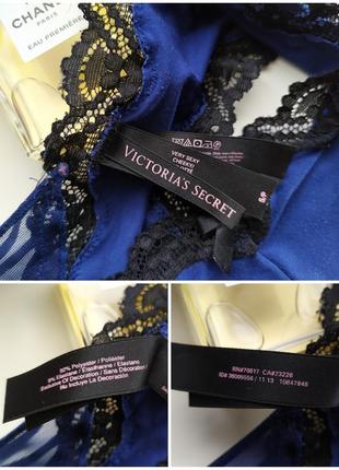 Сині трусики шортики victoria's secret вікторіас сікрет, чорне мереживо8 фото