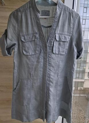 Блуза 100% лен льняная рубашка туника лен льняная туника3 фото