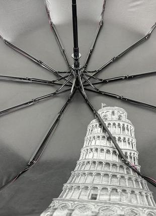 Женский зонт полуавтомат на 10 спиц антиветер с принтом городов внутри от bellissimo,...