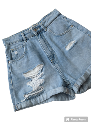 Женские джинсовые шорты высокая посадка xs 34