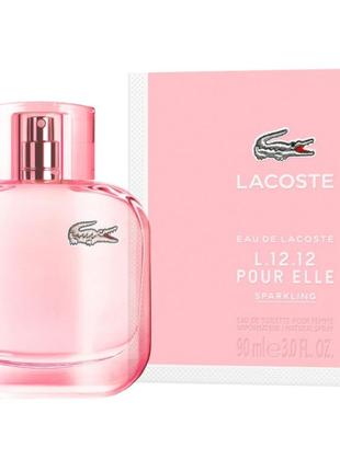 Женская туалетная вода eau de lacoste l. 12.12 pour elle sparkling 90 мл1 фото