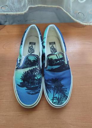 Голубі кеди з бавовни vans palm tree 41 розмір