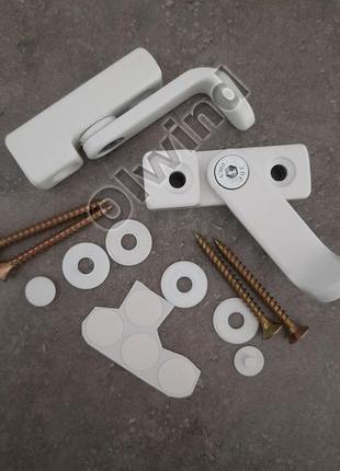 Набор 2шт фиксатор u01 блокиратор, защита антивандальный окошек от взлома, белый 2 шт