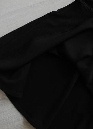 Классическое черное платье xs от бренда tally weijl с кружевной баской4 фото