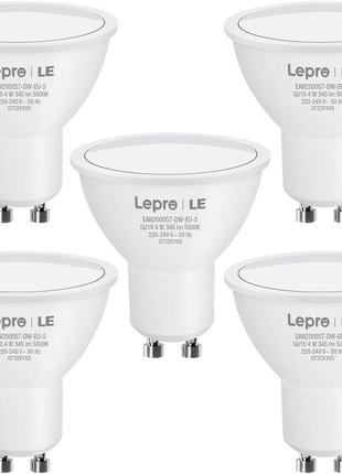 Светодиодные лампы lepro gu10, холодный белый, 5000 к, энергосберегающие лампы мощностью 4 вт, 345 лм