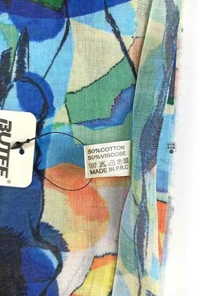 Тонкий хлопковый палантин хлопок зеленый новый качественный