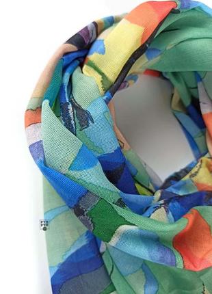 Тонкий хлопковый палантин хлопок зеленый новый качественный