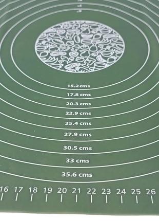 Коврик для раскатки теста силиконовый 40 х 50 см болотный4 фото