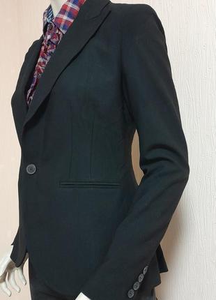 Качественный шерстяной пиджак чёрного цвета polo ralph lauren made in portugal4 фото