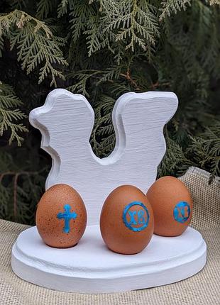 Декор из дерева на большой день (курочка, кролик пасхи)