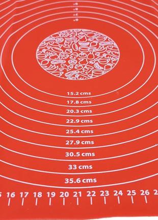 Коврик для раскатки теста силиконовый 45 х 65 см красный4 фото
