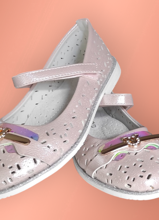 Розовые туфли балетки для девочки весна лето для девочки на каблуке3 фото