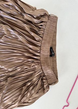 Новая юбка плиссе в оттенке розовое золото размер м плисерованная юбка гофре