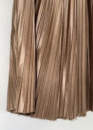 Новая юбка плиссе в оттенке розовое золото размер м плисерованная юбка гофре5 фото