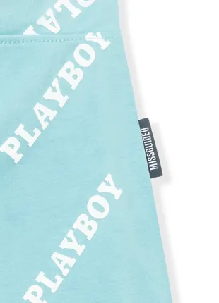 Голубые шорты playboy missguided/шорты из лого playboy/шорты-велосипедки7 фото