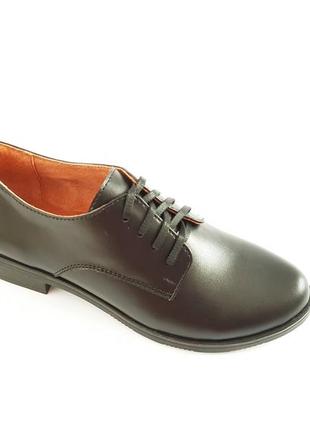 Женские туфли на невысоком каблуке из натуральной кожи удобные классические чёрные 37 разм prellesta4 фото