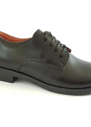 Женские туфли на невысоком каблуке из натуральной кожи удобные классические чёрные 37 разм prellesta3 фото