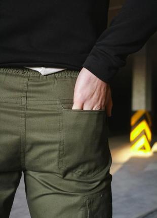 Чоловічі демісезонні штани карго хакі8 фото