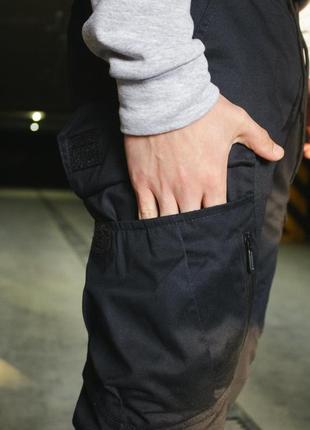 Мужские демисезонные брюки карго темно синие7 фото