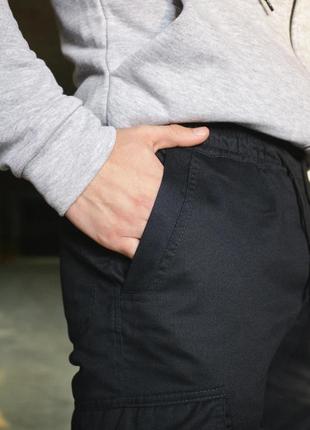 Мужские демисезонные брюки карго темно синие6 фото