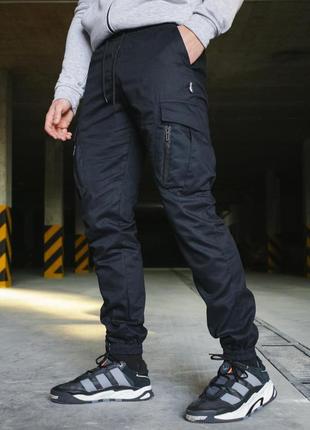 Мужские демисезонные брюки карго темно синие3 фото