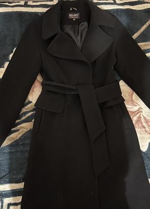Женское пальто черного цвета2 фото