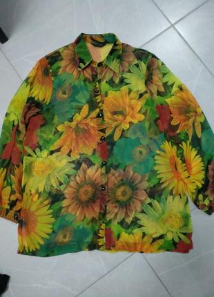 Блуза блузка ngoh принт цветы