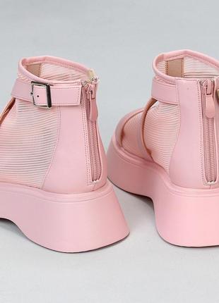 Босоножки ботинки летние розовые6 фото