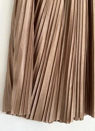 Новая юбка плиссе в оттенке розовое золото размер м плисерованная юбка гофре2 фото