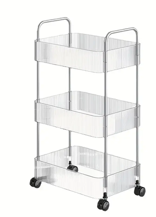 Етажерка-органайзер на металевій основі трирівневий стелаж для зберігання sg-1