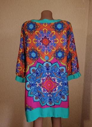 Красивое, яркое, легкое женское короткое платье, туника 16 р. papaya7 фото