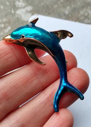 Брошь дельфин 4,9 см2 фото