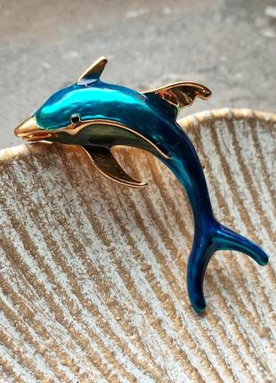 Брошь дельфин 4,9 см8 фото