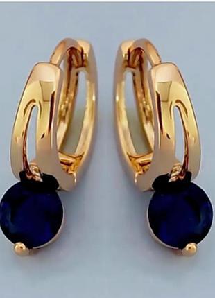 Сережки дитячі  xuping  позолота хр 18 к  довжина 1,5 см. ширина 1,2 см.