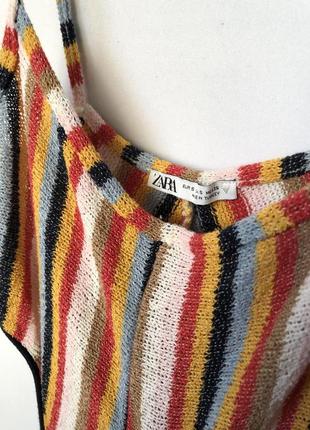 Zara комбинезон в полоску в стиле хиппи 60х яркий с вырезами по бокам4 фото
