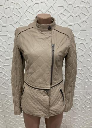 Шкіряна жіноча куртка burberry1 фото
