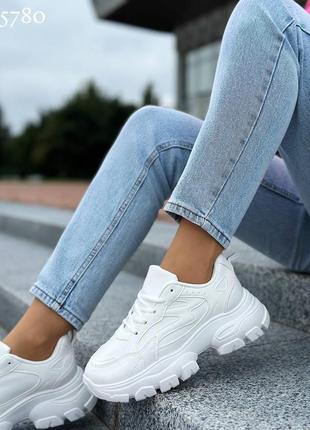 Кросівки білі базові жіночі екошкіра4 фото